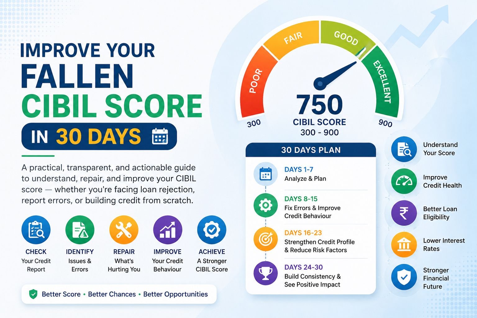 Improve your fallen CIBIL score in 30 Days